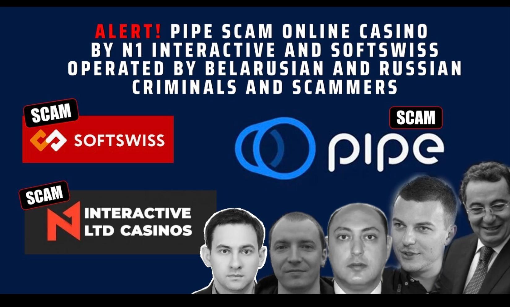 Fraud alert - Cybercrime PIPE CASINO scam online casino