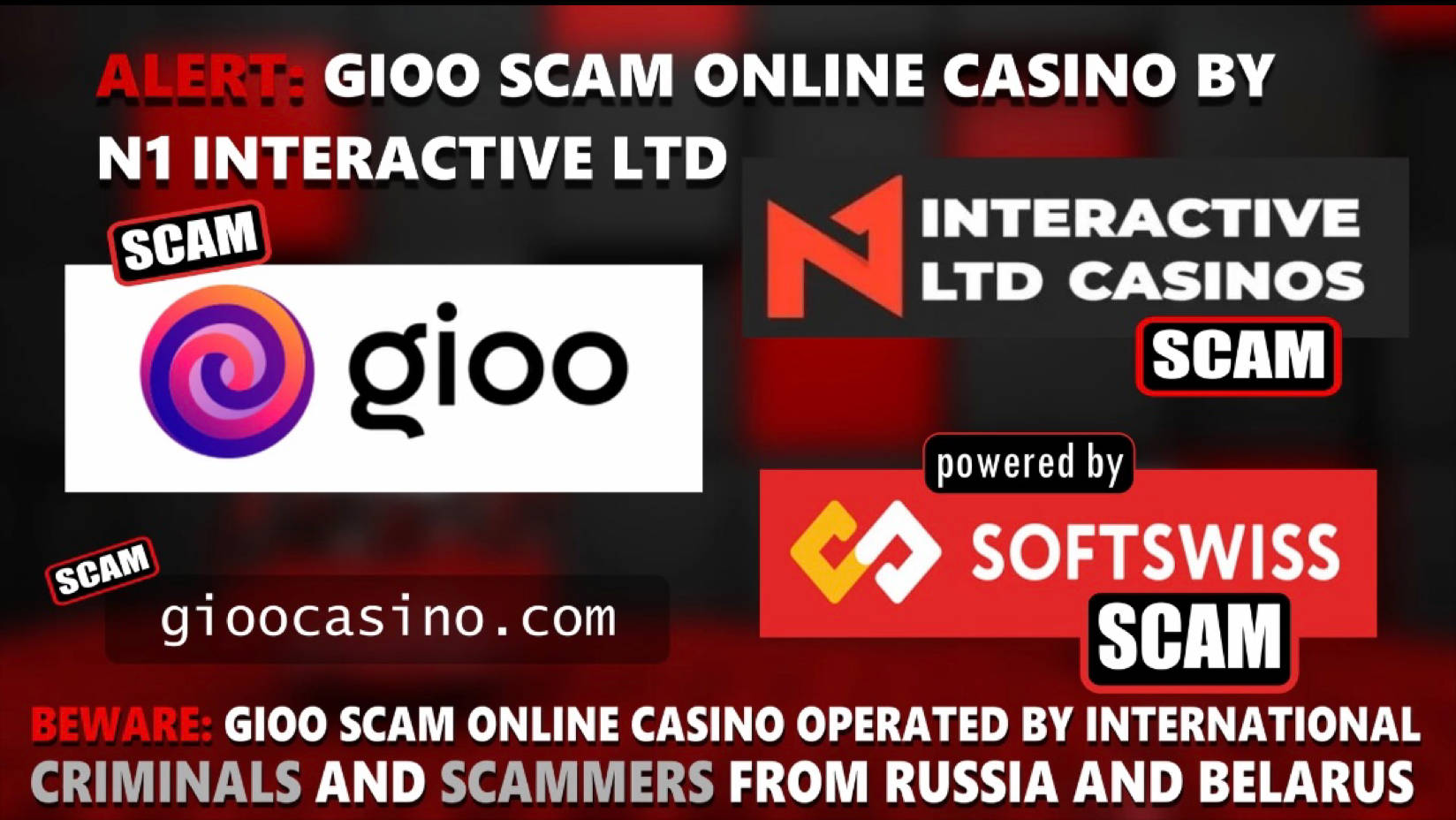 Gioo Casino Scam-Softswiss-N1 Interactive-Roland Yakovlevich Isaev-Paata Gamgoneishvili-Ivan Montik-Pavel Kashuba-Dmitry Yaikov