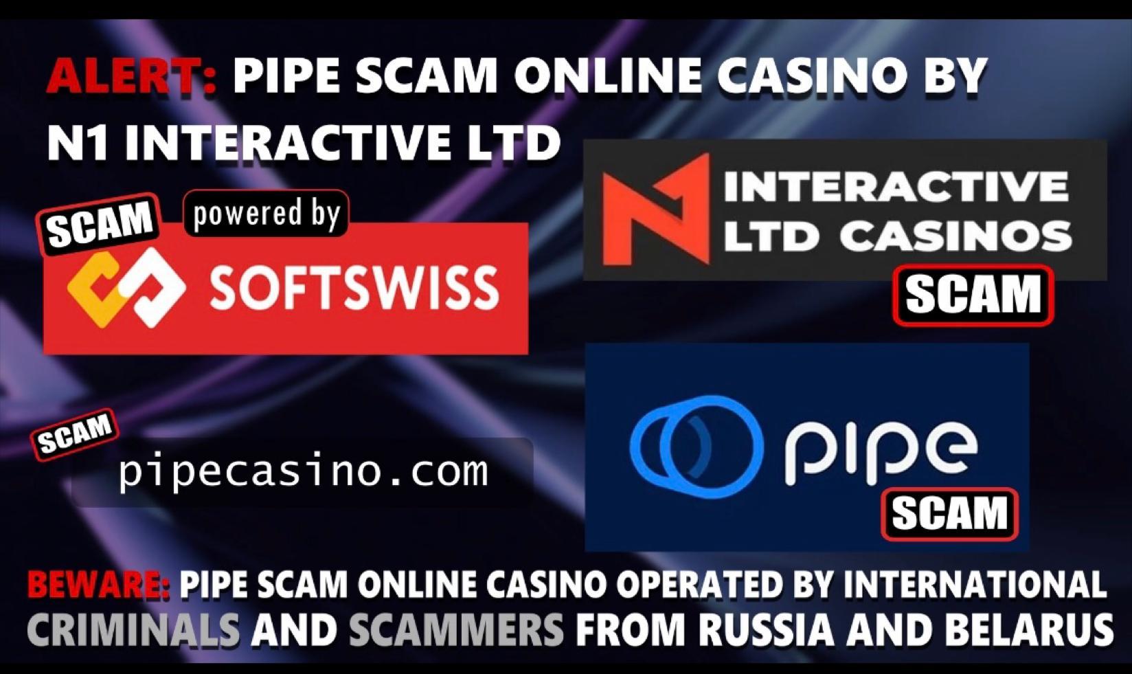 PIPE CASINO Scam-Softswiss-N1 Interactive-Roland Yakovlevich Isaev-Paata Gamgoneishvili-Ivan Montik-Pavel Kashuba-Dmitry Yaikov