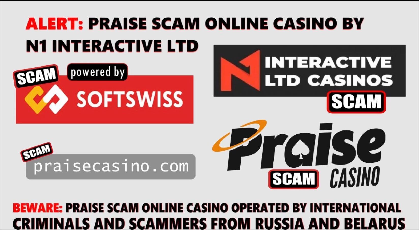 PRAISE Casino Scam-Softswiss-N1 Interactive-Roland Yakovlevich Isaev-Paata Gamgoneishvili-Ivan Montik-Pavel Kashuba-Dmitry Yaikov